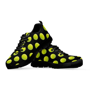 Tennis Balls Pattern Print Black Running Shoes