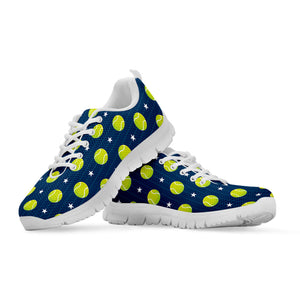 Tennis Sport Pattern Print White Running Shoes