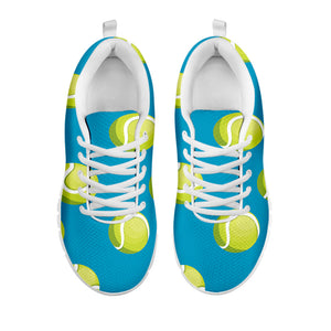 Tennis Theme Pattern Print White Running Shoes