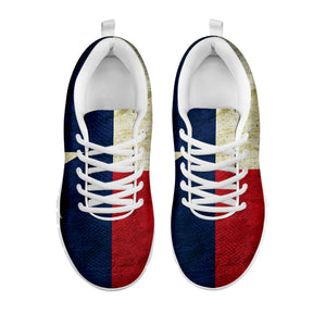 Texas Flag Print White Running Shoes