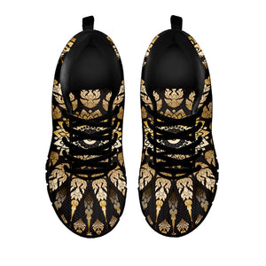 Thai Mandala Print Black Running Shoes
