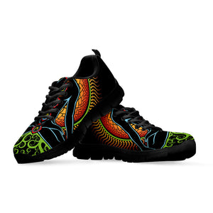The Seven Chakras Print Black Running Shoes