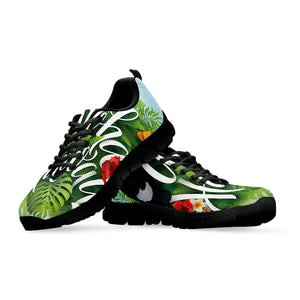 Toucan Aloha Hawaii Print Black Running Shoes