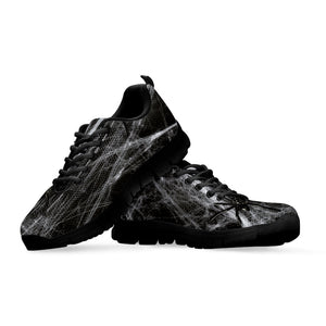 Toy Spiders And Cobweb Print Black Running Shoes