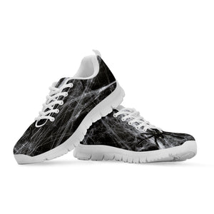 Toy Spiders And Cobweb Print White Running Shoes