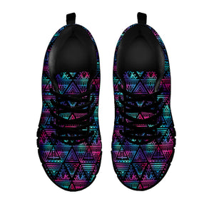 Triangle Ethnic Navajo Pattern Print Black Running Shoes