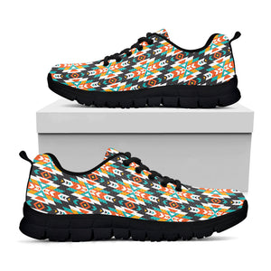 Tribal Native American Pattern Print Black Running Shoes