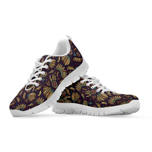 Tribal Native Indian Pattern Print White Running Shoes