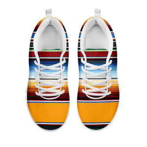 Tribal Serape Blanket Pattern Print White Running Shoes