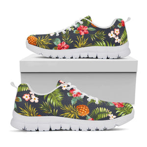 Tropical Hawaii Pineapple Pattern Print White Running Shoes