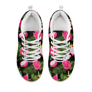 Tropical Pitaya Pattern Print White Running Shoes