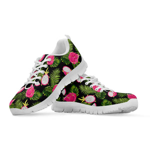 Tropical Pitaya Pattern Print White Running Shoes
