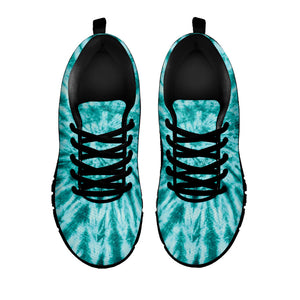 Turquoise Tie Dye Print Black Running Shoes