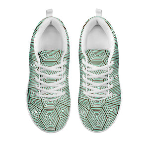 Turtle Shell Pattern Print White Running Shoes
