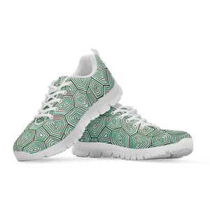 Turtle Shell Pattern Print White Running Shoes