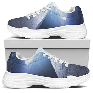 UFO Pyramid Print White Chunky Shoes