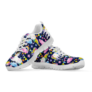 Unicorn Night Festival Pattern Print White Running Shoes