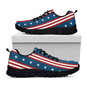 USA Independence Day Pattern Print Black Running Shoes