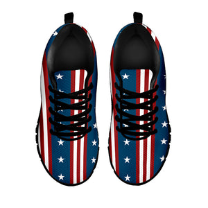 USA Independence Day Pattern Print Black Running Shoes
