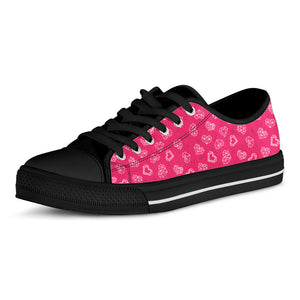 Valentine's Day Geometric Heart Print Black Low Top Sneakers