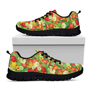 Vegan Pattern Print Black Running Shoes