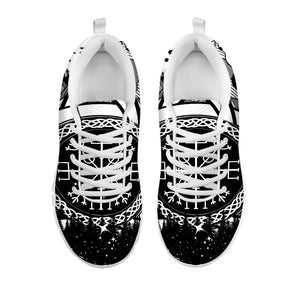 Viking Celtic Trinity Knot Print White Running Shoes