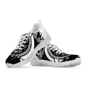 Viking Celtic Trinity Knot Print White Running Shoes