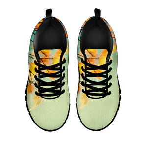 Vintage Autumn Print Black Running Shoes
