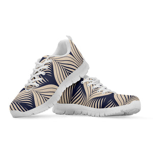 Vintage Geometric Leaf Pattern Print White Running Shoes