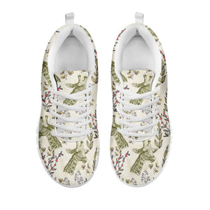 Vintage Giraffe Print White Running Shoes