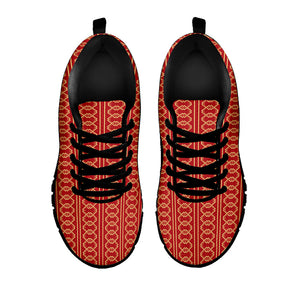Vintage Japanese Pattern Print Black Running Shoes