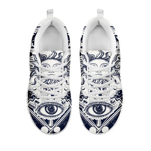 Vintage Masonic Freemasonry Print White Running Shoes