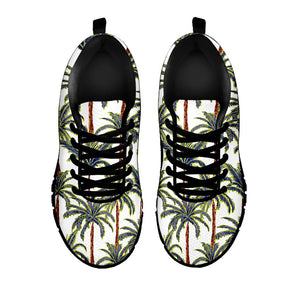 Vintage Palm Tree Beach Pattern Print Black Running Shoes