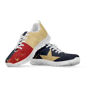 Vintage Texas Flag Print White Running Shoes