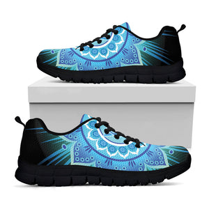 Vishuddha Chakra Mandala Print Black Running Shoes