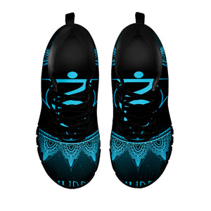 Vishuddha Chakra Symbol Print Black Running Shoes