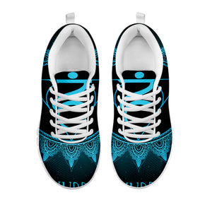 Vishuddha Chakra Symbol Print White Running Shoes