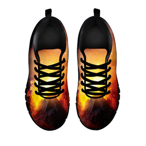 Volcano Eruption Print Black Running Shoes