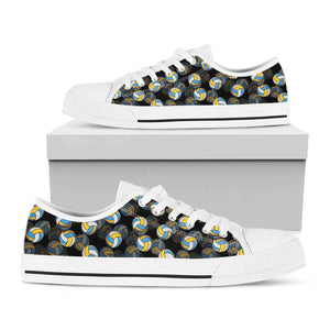 Volleyball Pattern Print White Low Top Sneakers