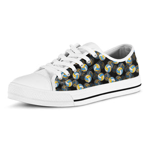 Volleyball Pattern Print White Low Top Sneakers