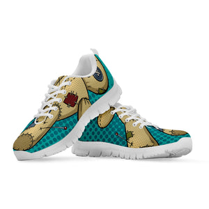 Voodoo Doll Print White Running Shoes