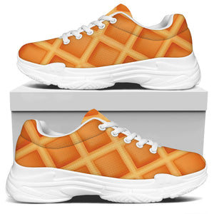 Waffle Print White Chunky Shoes