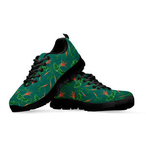 Watercolor Carrot Pattern Print Black Running Shoes