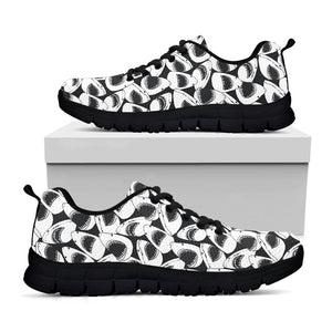 White And Grey Shark Pattern Print Black Running Shoes