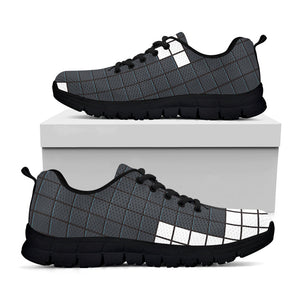 White Brick Puzzle Video Game Print Black Running Shoes