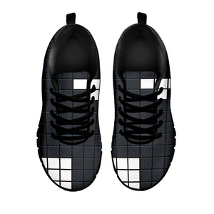 White Brick Puzzle Video Game Print Black Running Shoes