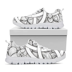 White Celtic Trinity Knot Symbol Print White Running Shoes