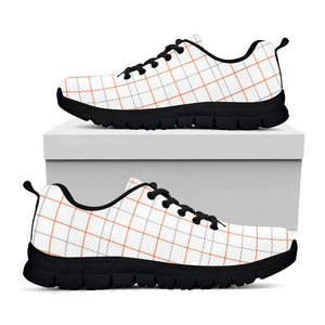 White Halloween Tattersall Pattern Print Black Running Shoes