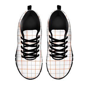 White Halloween Tattersall Pattern Print Black Running Shoes