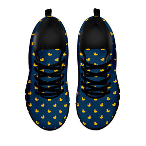 Yellow Duck Pattern Print Black Running Shoes
